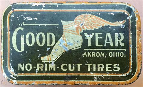 goodyear no rim cut tires metal box|Tinworld Tin Sign Goodyear Tires Rim Cut Garage Auto Shop .